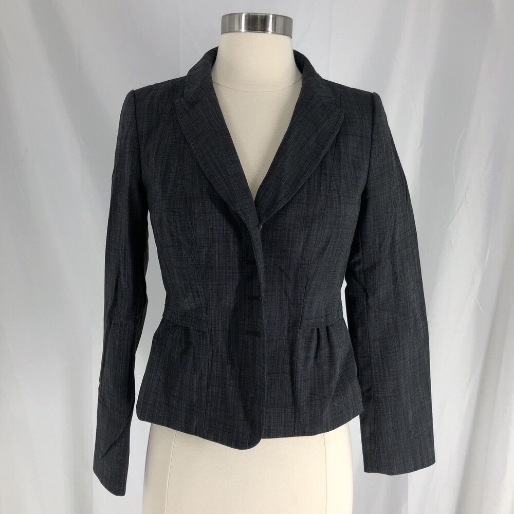 HALOGEN WOMEN'S Black Blazer Jacket Sz 4P 4 Button